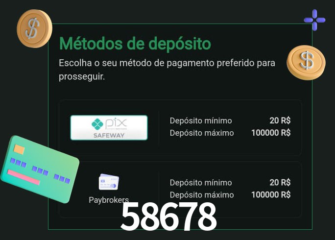 O cassino 58678 oferece uma grande variedade de métodos de pagamento