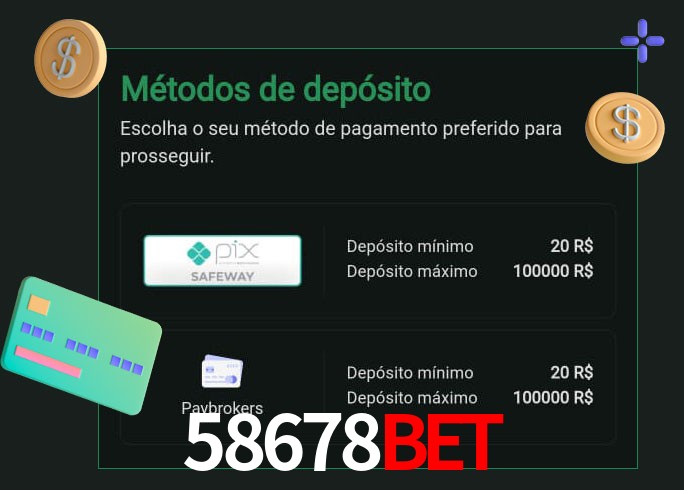 O cassino 58678bet oferece uma grande variedade de métodos de pagamento